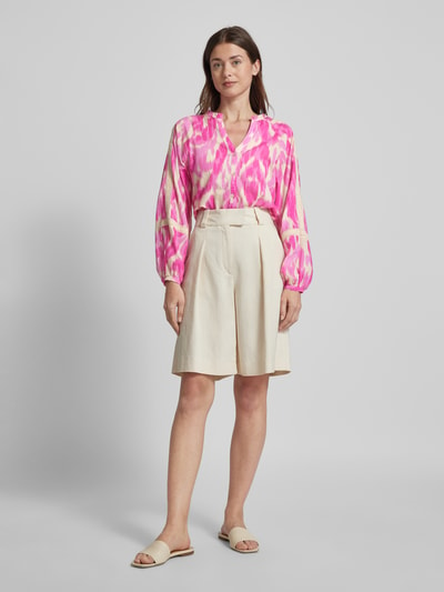 Emily Van den Bergh Blouse met all-over motief Felroze - 1