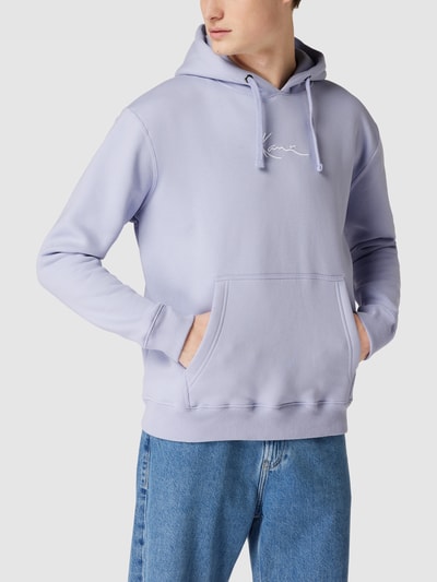 KARL KANI Hoodie mit Label-Stitching Flieder 4