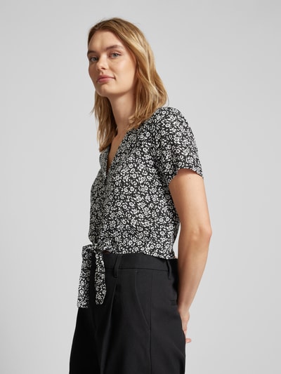 Vero Moda Bluzka z wiskozy z wiązanym detalem model ‘EASY JOY’ Czarny 3