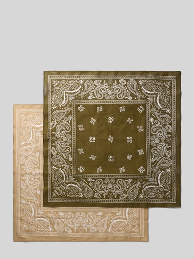 Produktfoto, Bandana aus reiner Baumwolle im 2er-Pack Modell '2BANDANA' von HUGO, efekt: wzór na całej powierzchni, żakardowy wzór, nadruk z logo, wykończenie materiału: tkana faktura, materiał: bawełna