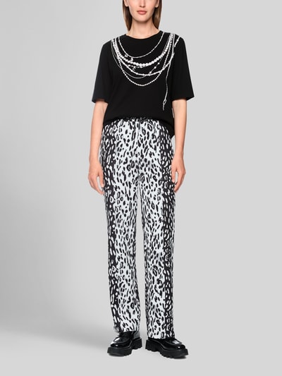 Marc Cain T-Shirt mit Perlketten-Motiv-Print Black 1