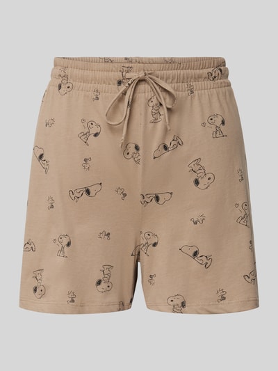 Jake*s Casual Pyjama-Shorts mit Motiv-Print Mud 1