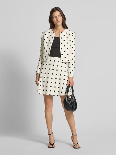 Marc Cain Regular fit blazer met haakjessluiting en ronde hals Wit - 1