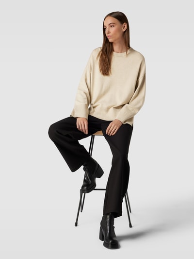 MSCH Copenhagen Strickpullover mit Rundhalsausschnitt Modell 'Odanna' Sand Melange 1