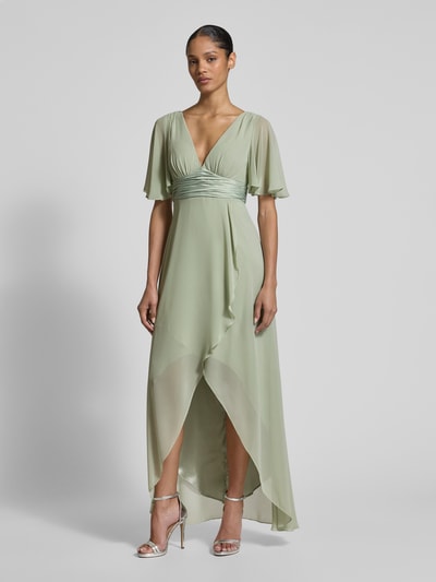 Jake*s Cocktail Abendkleid mit V-Ausschnitt Lind Melange 4