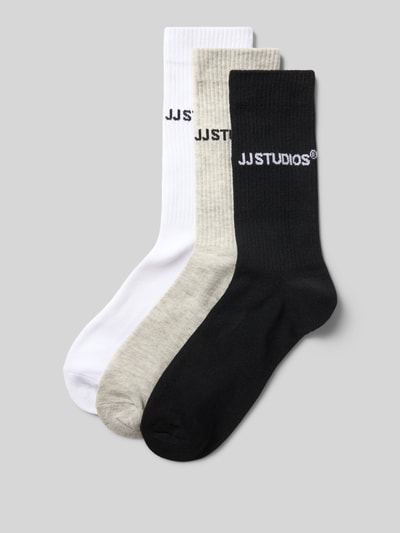 Jack & Jones Socken mit Label-Detail im 3er-Pack Hellgrau Melange 1