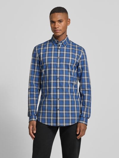 Jake*s Slim Fit Business Hemd aus Baumwolle Marine 4