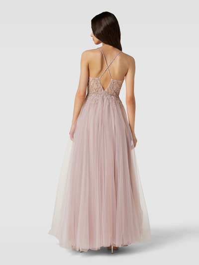 Luxuar Abendkleid mit Zierstein- und Paillettenbesatz Mauve 5