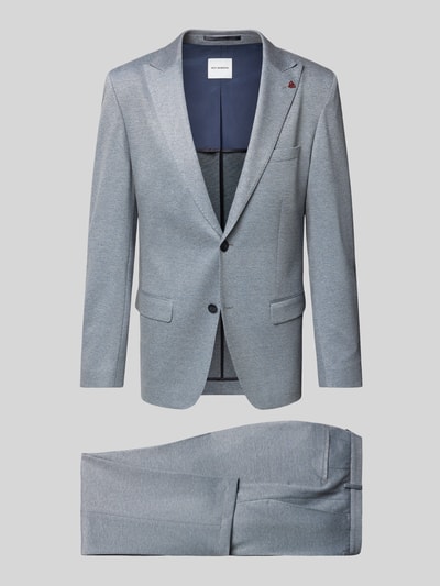 Produktfoto, Extra Slim Fit Anzug in Unifarbenes-Design von Roy Robson, Grau, Viskose-Mix mit Stretch-Anteil, 2-Knopf-Sakko, Reverskragen, Pattentaschen, Anzughose mit Bügelfalten und Eingrifftaschen, klare Linien, glatte Textur