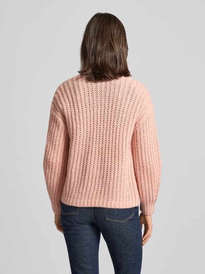 Zero Cardigan met ontspannen pasvorm in open vorm Abrikoos - 5