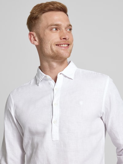 Jack & Jones Premium Regular Fit Leinenhemd mit Kentkragen Modell 'MAZE' Weiss 3