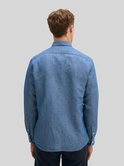 Marc O'Polo Regular Fit Freizeithemd aus Baumwolle-Leinen-Mix Blau 5