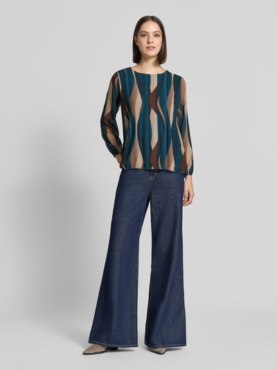 ZABAIONE Bluse mit Plisseefalten Modell 'Re44ynaa' Dunkelgruen 1