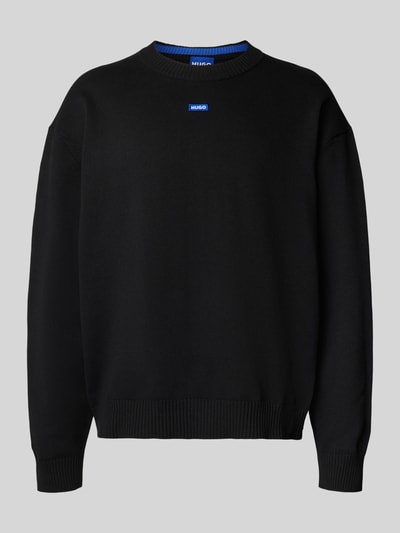 Hugo Blue Regular Fit Strickpullover aus Baumwoll-Mix Modell 'SAN CASEY' Black 2