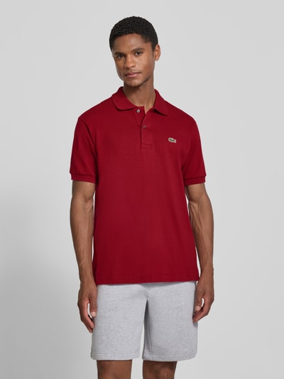 Lacoste koszulka polo o kroju regular fit z czystej bawełny model 'CORE' Bordowy 4