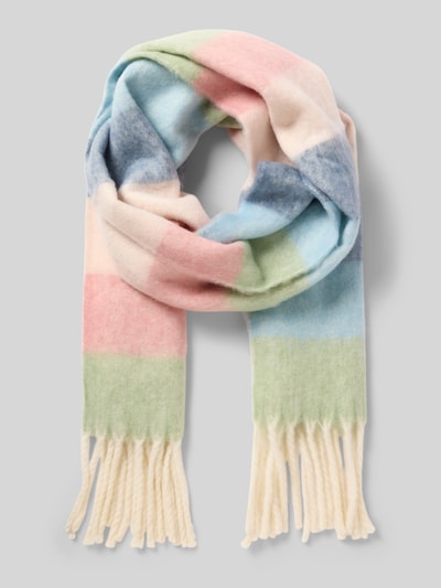 Kurt Beines Sjaal met streepmotief en franjes Blauw - 1