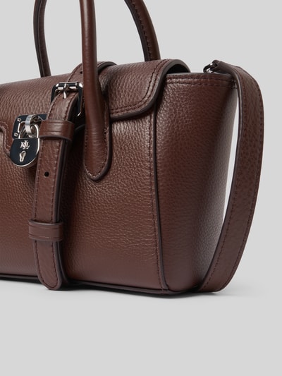 Lauren Ralph Lauren Handtasche aus Rindsleder mit Tragehenkeln Dunkelbraun 3