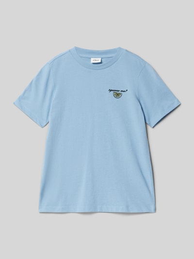 s.Oliver RED LABEL Regular Fit T-Shirt aus reiner Baumwolle Rauchblau 1