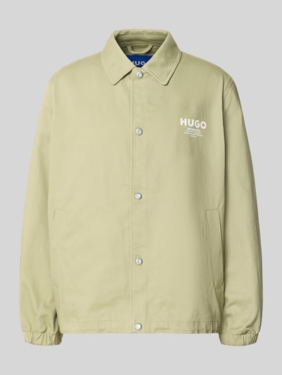 HUGO Blue Regular Fit Bomberjacke / Blouson aus reiner Baumwolle Modell 'Biyo2631' Hellgruen 1