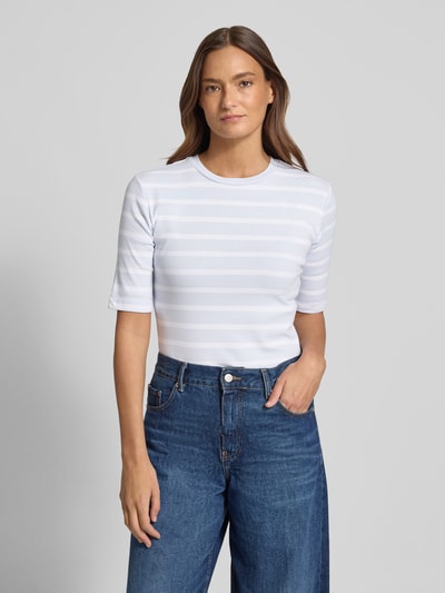 Christian Berg Woman Basic T-Shirt Ringel O-Neck Hellblau 4