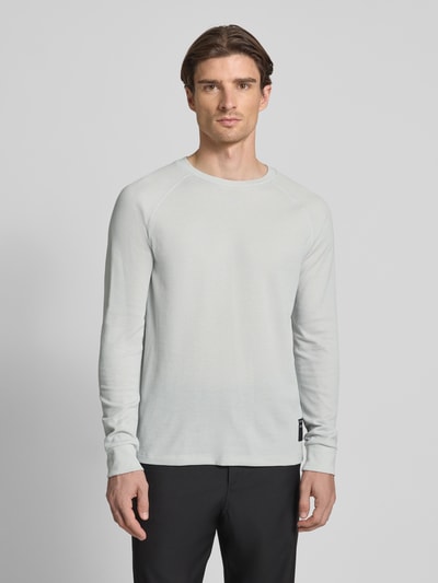 Tom Tailor Denim Regular fit shirt met lange mouwen en wafelstructuur Lichtgrijs - 4