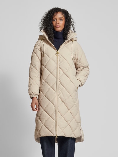 Barbour Gewatteerde lange jas met opstaande kraag, model 'KIRKTON' Offwhite - 4