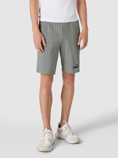 PUMA PERFORMANCE Sweatshorts met labelprint, model 'ESS' Middengrijs gemêleerd - 4