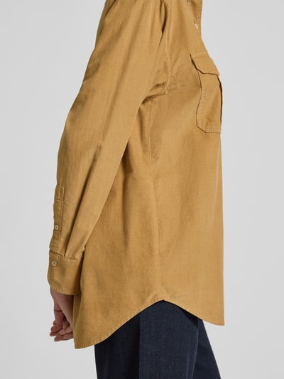 Marc O'Polo Relaxed Fit Hemdbluse aus Baumwoll-Lyocell-Mix Camel 3