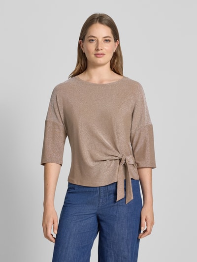 Oui T-shirt met 3/4-mouwen Camel - 4