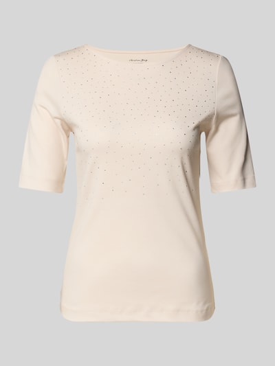 Christian Berg Woman T-shirt met siersteentjes en ronde hals Ecru - 2