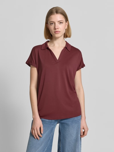Christian Berg Woman Regular Fit Poloshirt aus Modal-Mix Bordeaux 4