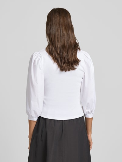 Rich & Royal Strikblouse met 3/4-mouwen Wit - 5