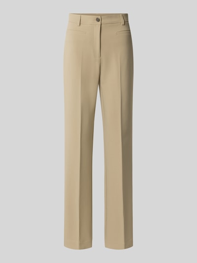 Produktfoto, Gerade Hose mit Gürtelschlaufen Modell 'C_Tana' von BOSS Orange; beige, glatte Struktur, klare Linien, Damen Gerade Hose von BOSS