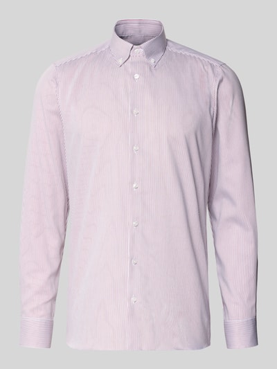 Produktfoto, Slim Fit Business-Hemd mit Button-Down-Kragen von OLYMP Level Five aus reiner Baumwolle, feine Streifen, Knopfleiste, Vorderansicht
