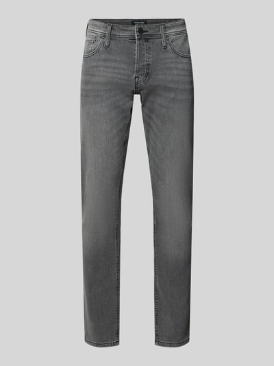 Produktfoto, Straight Fit Jeans im 5-Pocket-Design Modell 'GLENN' van JACK & JONES, katoenmix met stretch, recht model, grijs met subtiele wassing