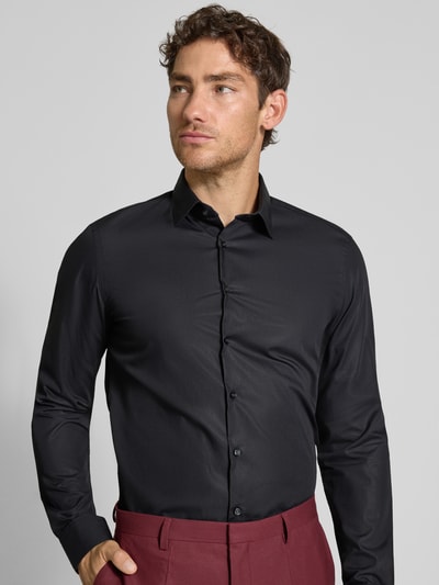 Jake*s Slim Fit Businesshemd mit Kentkragen Black 3