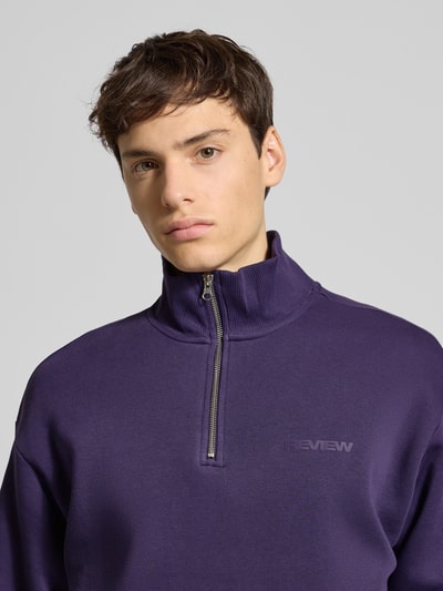 REVIEW Sweatshirt mit Label-Print Lila 3