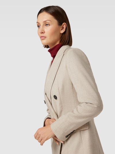 Max Mara Studio Blazer aus Schurwolle-Mix mit Pattentaschen Modell 'MAPPA' Beige 3