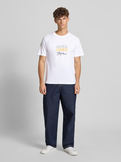Jack & Jones T-Shirt mit Label-Print Weiss 1