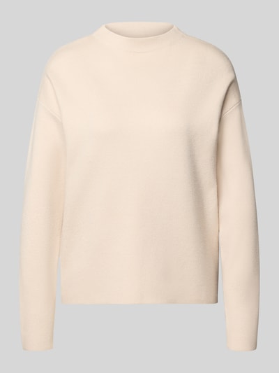 Christian Berg Woman Oversized gebreide pullover met geribde opstaande kraag Steengrijs - 2