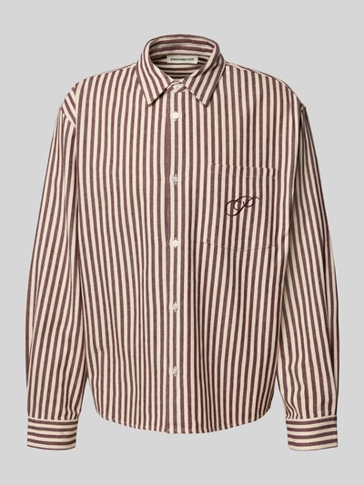 PROHIBITED Regular Fit Freizeithemd mit Leinen-Anteil Bordeaux 2