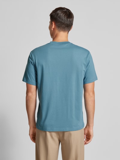 Lacoste T-shirt met logodetail, model 'BASIC ON' Rookblauw - 5