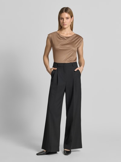 s.Oliver BLACK LABEL Regular Fit Top aus reiner Viskose Mittelbraun 1