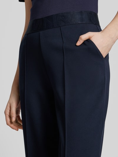 monari Straight leg stoffen broek met vaste persplooien Marineblauw - 3