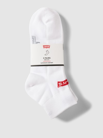 Levi's® Socken mit Label-Detail im 3er-Pack Modell 'BATWING' Weiss 3