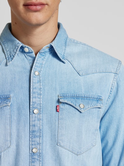 Levi's® Regular fit vrijetijdsoverhemd met klepzakken, model 'BARSTOW' Jeansblauw - 3