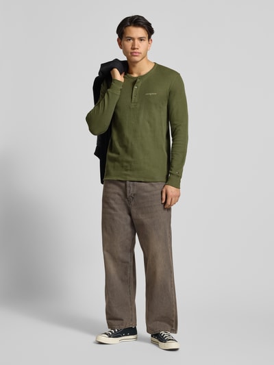 Tommy Jeans Regular fit shirt met lange mouwen van puur katoen Olijfgroen - 1