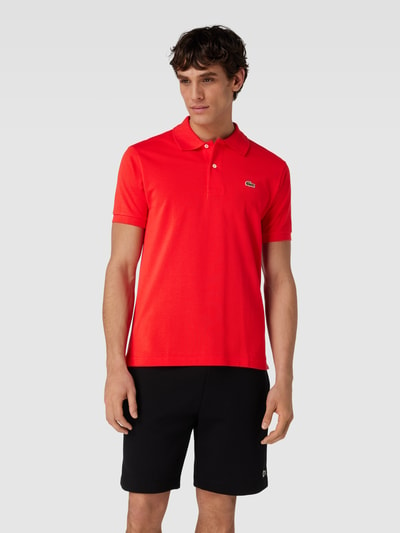 Lacoste Poloshirt met labelstitching Rood - 4