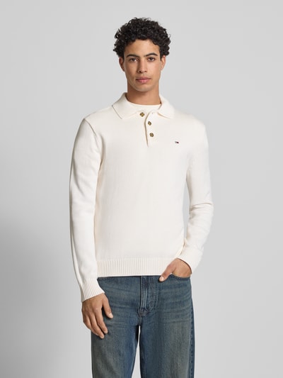 Tommy Jeans Slim fit gebreide pullover van puur katoen Offwhite - 4