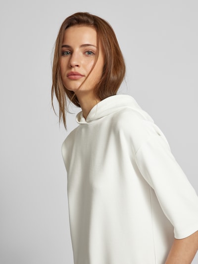 OPUS Sweatshirt met capuchon en 1/2-mouwen, model 'Geroni' Offwhite - 3